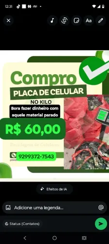 Reciclagem placas de celular 