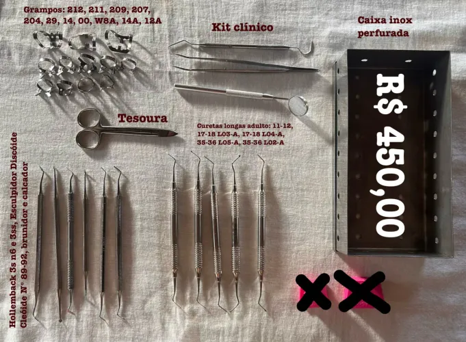 Caixa inox perfurada + itens de acompanhamento