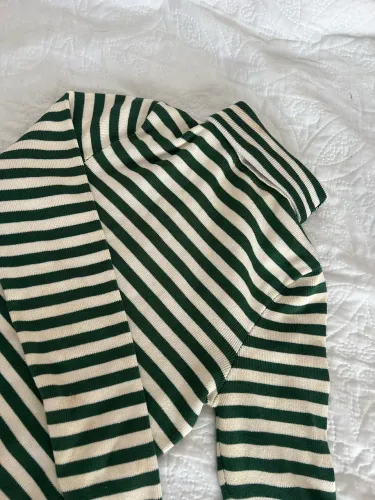 Blusa Zara Gola Alta Listrada 