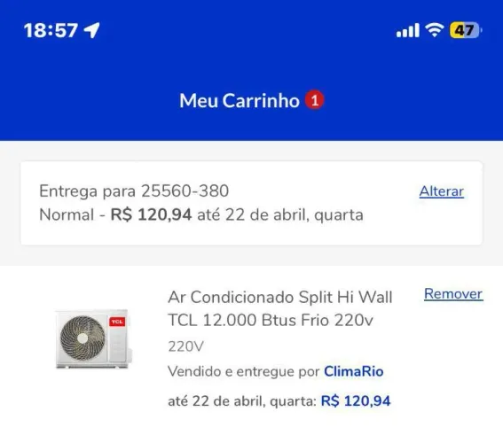 Ar condicionado splint 12000 BTUs