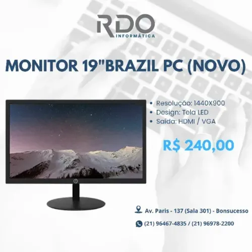 Monitor 19 Polegadas LED Widescreen HDMI/VGA - Excelente Custo-Benefício