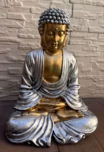 Buda meditando dourado 45 cm 
