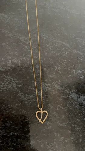 vendo corrente veneziana com pingente de coração em ouro 18k