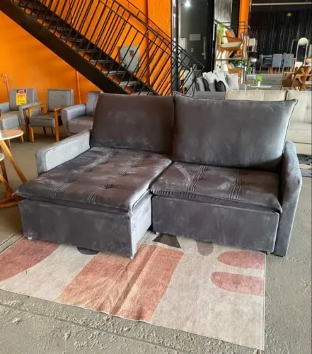 Sofá Cama Retrátil e Reclinável Grécia 2,20m - Forte Distribuição - ENTREGA EM 24H