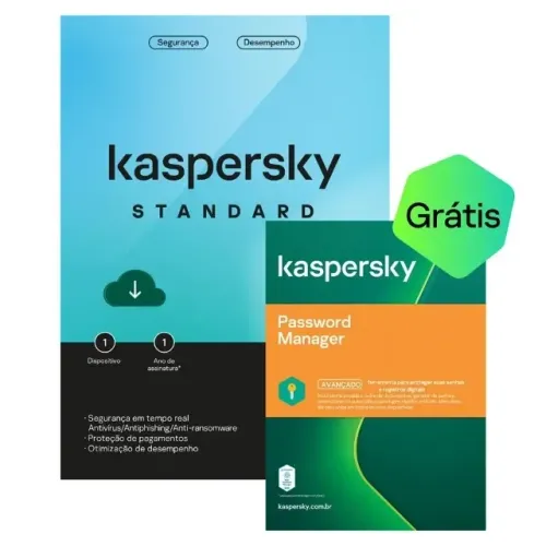 Kaspersky Standard + Kaspersky Password Manager 1 Dispositivo 1 Ano, Digital para Download