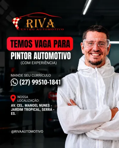 VAGA: PINTOR AUTOMOTIVO - RIVA CENTRO AUTOMOTIVO