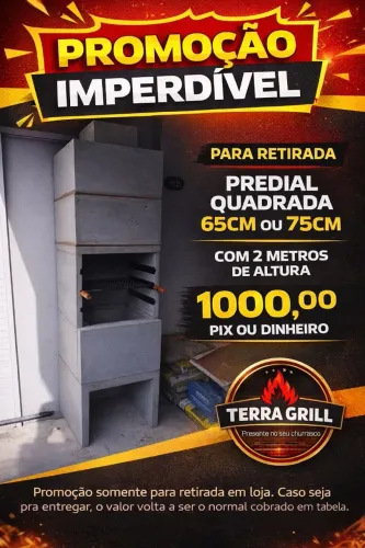 Churrasqueira pré moldada Predial quadrada