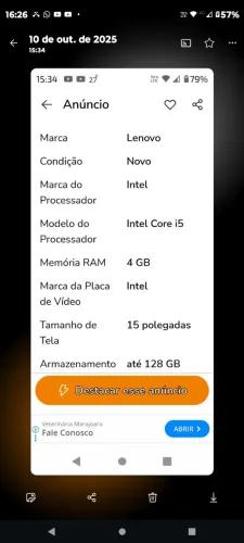 Notebook Lenovo idealpad i5