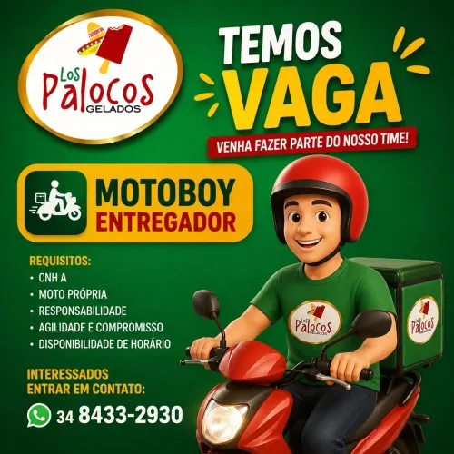 Vaga entregador/motoboy