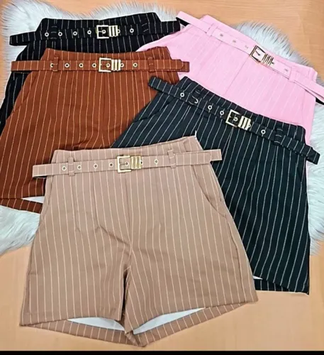 Short alfaiataria com listras