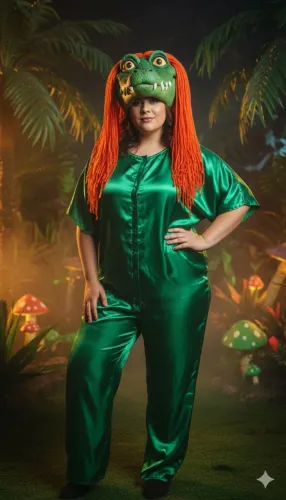 Fantasia cuca gg , macacão verde, não acompanha peruca