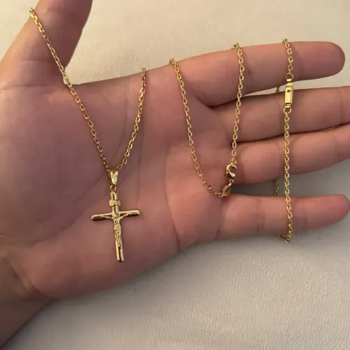 Kit corrente e puseira banhada ouro 18k