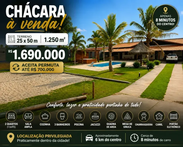 Linda Chácara à Venda, em Limeira SP
