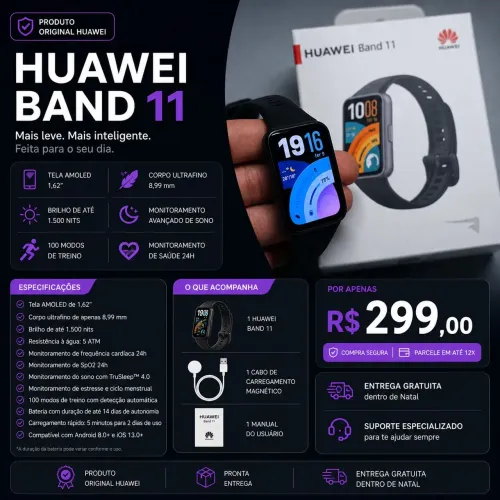 Smartband Huawei Band 11 Cor Preto Original