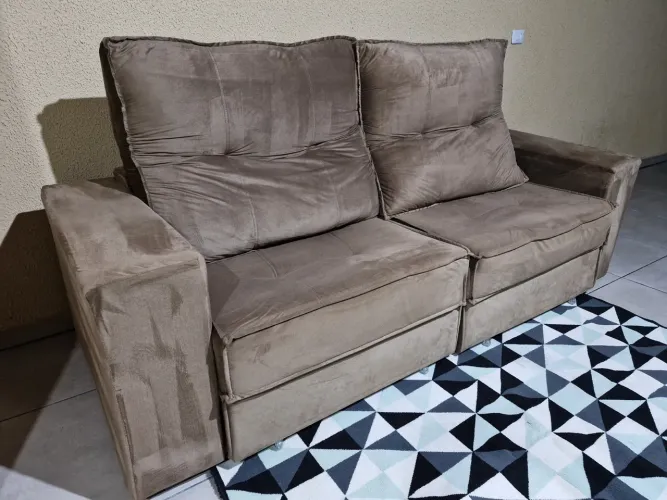Sofá retrátil e reclinável somente 980 reais frete grátis imperdível