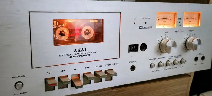 Tape Deck Akai Cs-705d Funcionando , raro . Vintage Prata