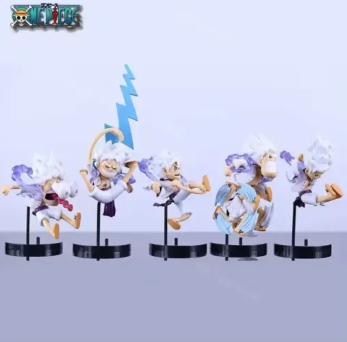 5 pçs/set uma peça anime figura luffy nika