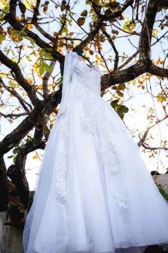 Vestido de noiva princesa perolado
