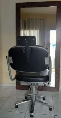 Kit Salão de Beleza  - Cadeira + Lavatório + Espelho Grande + CARRINHO AUXILIAR