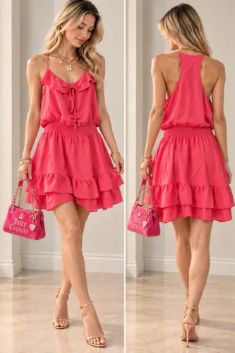 vestido juicy couture rosa 100% seda