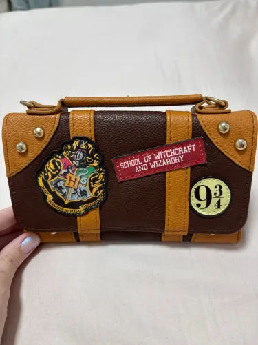 Bolsa harry potter hogwards de couro 