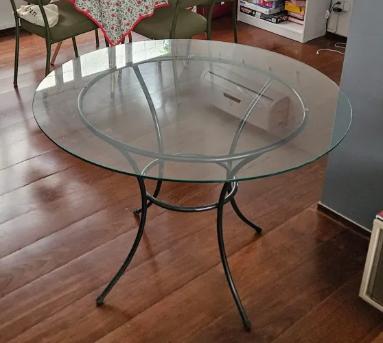 Mesa de vidro circular 110 cm