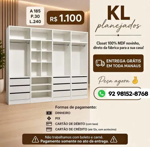 Closet a pronta entrega promoção