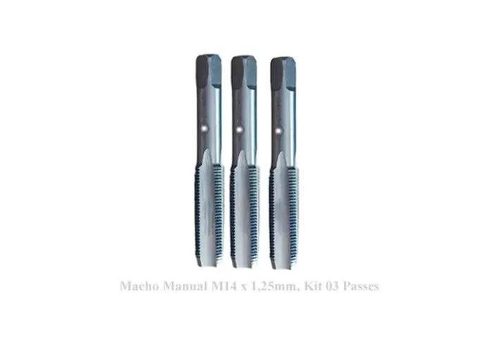 Macho Manual M14 x 1,25mm Kit 03 Passes Aço Liga Especial  