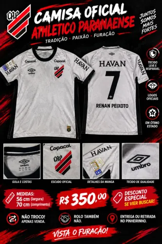 CAMISA ORIGINAL RENAN PEIXOTO ? ATHLETICO PARANAENSE R$ 350