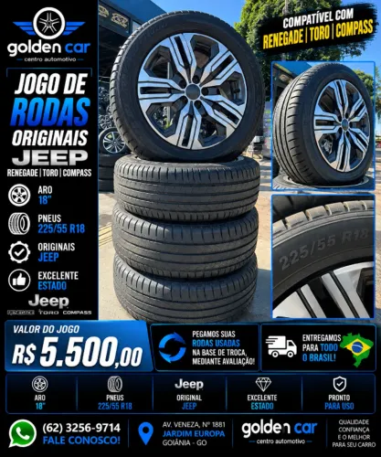 JOGO DE RODAS ORIGINAIS ARO 18 - RENEGADE / TORO / COMPASS