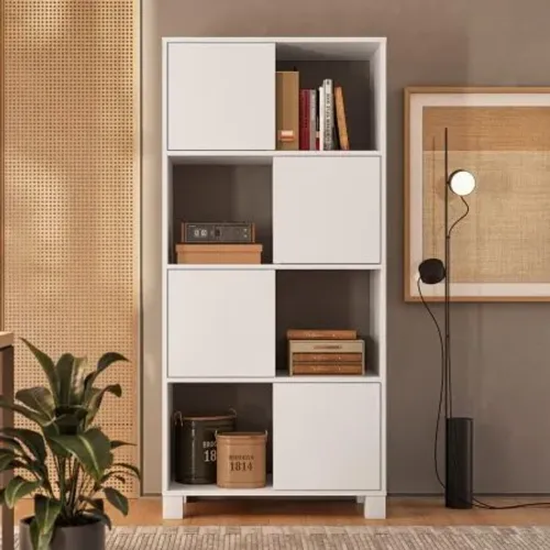 armario wally branco com nichos e portas moderno e lindo!
