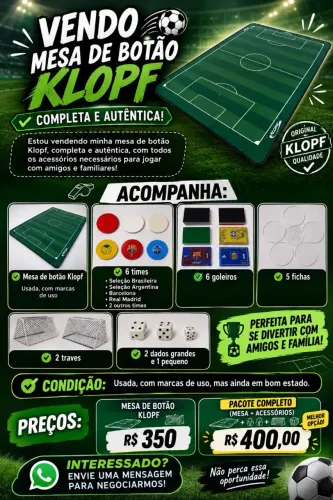 Vendo Mesa de Botão Klopf completa!