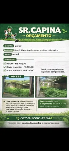 Roçagem de Lote e Quintal em Vila Velha | Preço Justo e Serviço Rápido