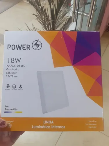 plafon de led quadrado sobrepor 22x22 cm 24,90 a vista 