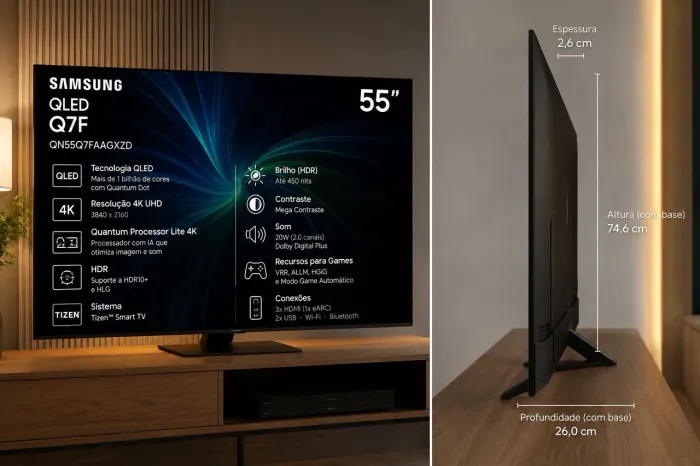 Tv Samsung 55 polegadas q7f !