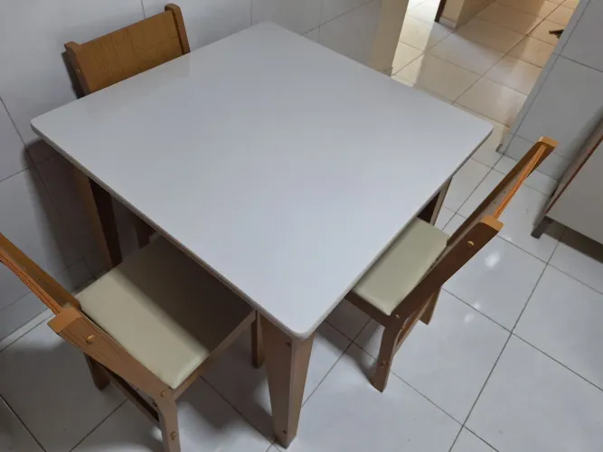 MESA SAO CARLOS GIOVANA QUAD.+ 4 CD ELANE BAGUM BEGE CINAMOMO/OFF WHITE