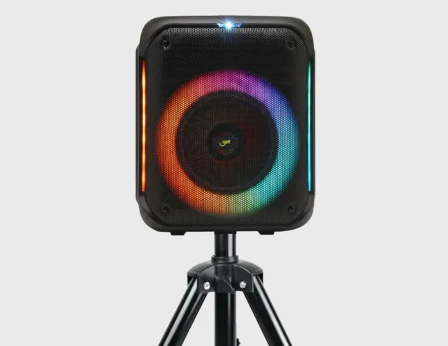 Caixa de Som Bluetooth TWS GET Cube 2 com 2 Microfones e LED