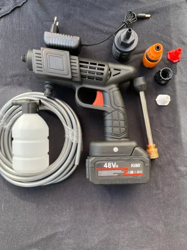 Lavadora de Alta Pressão Portátil Sem Fio 48V com Bateria e Acessórios - Nova