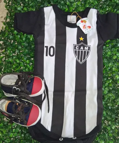 Body atlético para bebe roupinha para bebe + sapatinho tamanho M