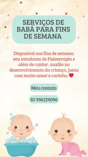 Serviço de babá aos fins de semana