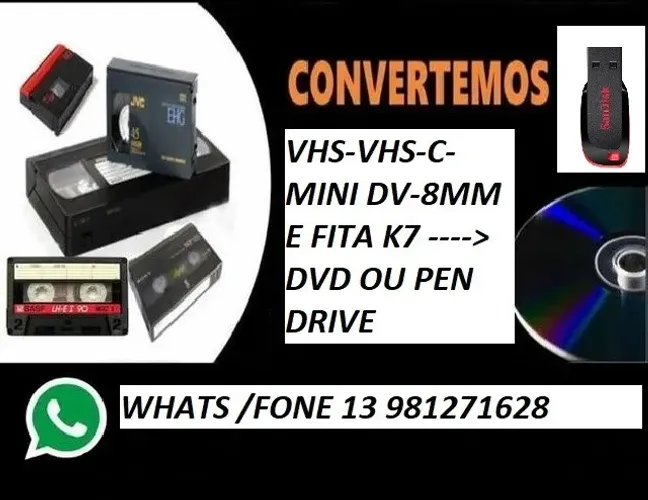 Tranformação de fitas VHS em digital ou pen drive