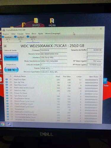 3 HDs sata 3'5 de 250gb cada, Saudável