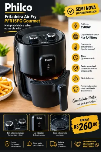 Fritadeira Airfryer Philco PFR15PG