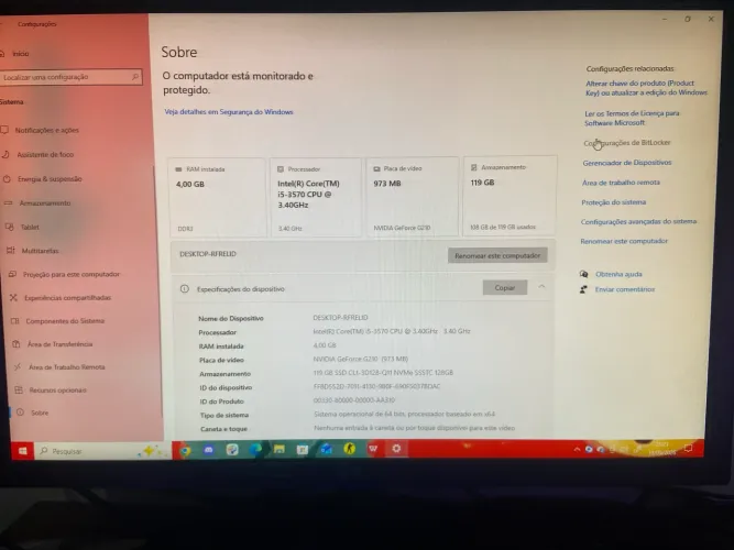 Pc gabinete aquário (não é ideal para jogos)