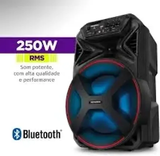 Caixa De Som Amplificada Bluetooth 250w Cm250 Cor Preto Mondial