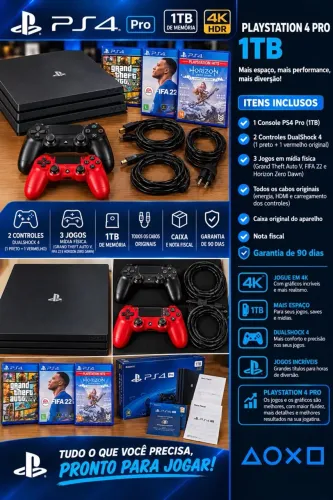 PS4 PRO 1T - Por R$: 2.050,00 aceito cartão