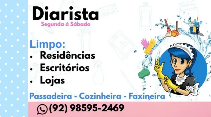 Serviços gerais, faxineira, freelancer etc 