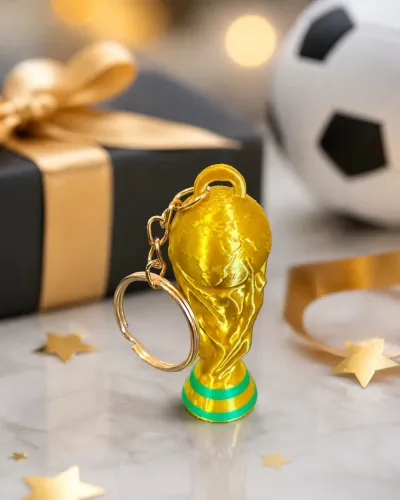 Chaveiro Troféu Copa | Presente para Fã de Futebol