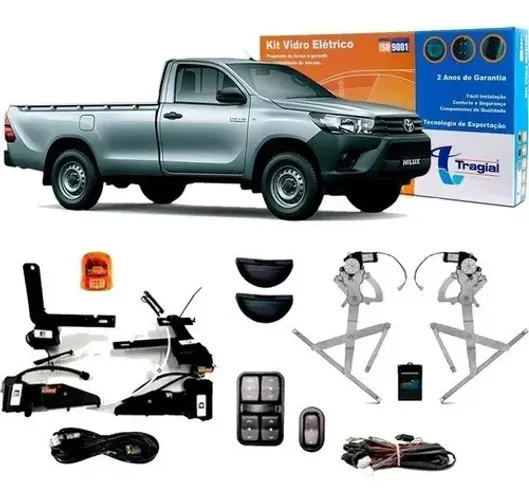 Kit Vidro Elétrico Toyota Hilux 2016 em Diante 2 Portas Tragial