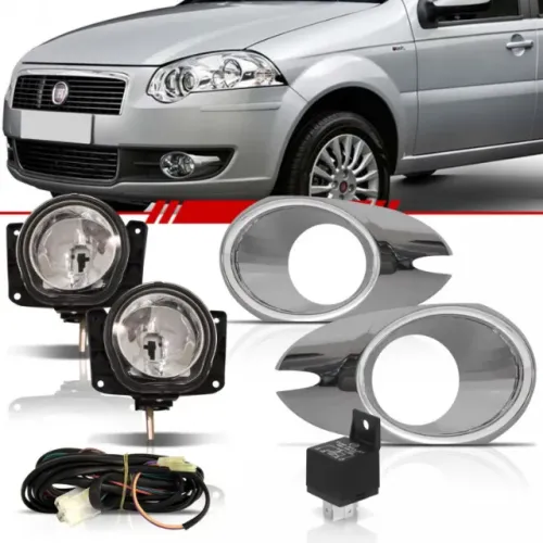 Kit Farol de Milha Palio / Siena G4 com Molduras longas